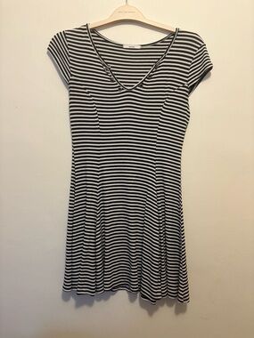 Black and white striped dress